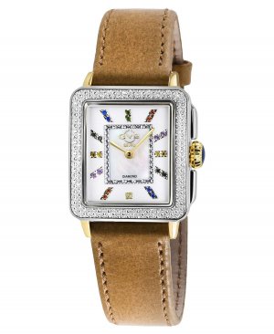 Женские кожаные часы Padova со швейцарским кварцем и драгоценными камнями, 30 мм GV2 by Gevril