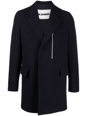 Однобортное пальто Jil Sander. Цвет: синий