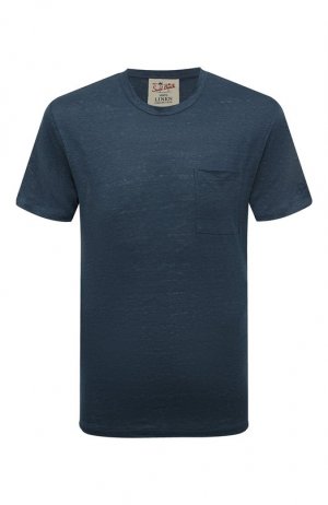 Льняная футболка MC2 Saint Barth. Цвет: синий