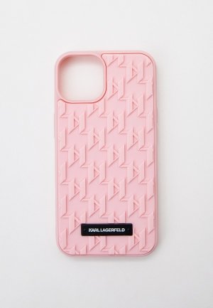 Чехол для iPhone Karl Lagerfeld 14 с 3D принтом. Цвет: розовый