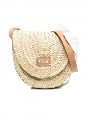 Плетеная сумка на плечо Chloé Kids. Цвет: нейтральные цвета