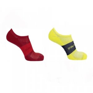 Носки , 2 пары, размер M 46-47, желтый, красный Salomon. Цвет: желтый/красный/желтый-красный