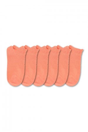 Набор из 6 женских однотонных носков-ботинок лососевого цвета Cozzy Socks