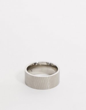 Фактурное серебристое кольцо из нержавеющей стали -Серебряный Icon Brand
