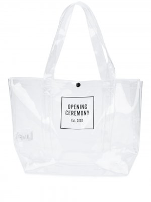 Прозрачная сумка-тоут Box Logo среднего размера Opening Ceremony. Цвет: белый