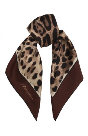 Шелковый платок Dolce & Gabbana. Цвет: леопардовый