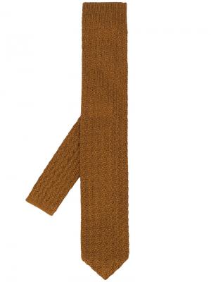 Фактурный галстук Doppiaa. Цвет: коричневый