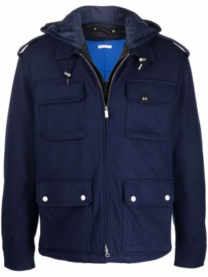Куртка на молнии с карманами карго Sun 68. Цвет: синий