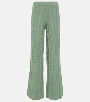 Прямые брюки kong косой вязки из смесовой шерсти , зеленый Acne Studios