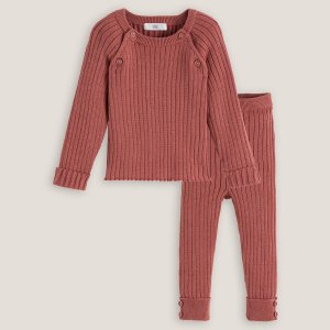 Комплект из 2 вещей пуловер LA REDOUTE COLLECTIONS. Цвет: розовый