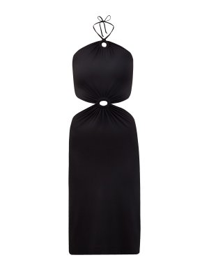 Облегающее платье-халтер с боковыми вырезами FISICO. Цвет: черный