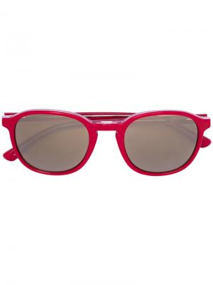 Солнцезащитные очки в круглой оправе Linda Farrow. Цвет: красный