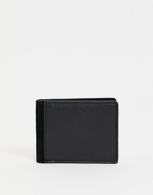 Кожаный бумажник двойного сложения -Черный цвет Urbancode