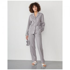 Хлопковая пижама из трикотажа Relaxed fit, серый, XS/S COCOS. Цвет: серый