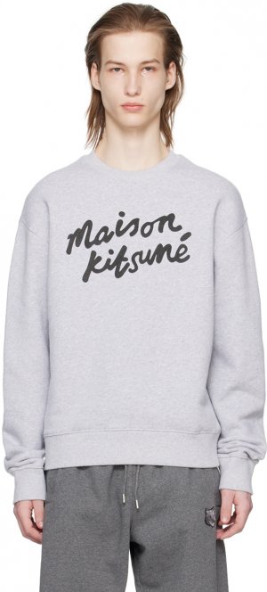 Серый свитшот с рукописным вводом Maison Kitsune Kitsuné