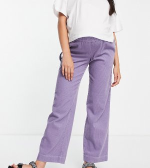 Сиреневые вельветовые брюки без застежки с петлей-держателем ASOS DESIGN Maternity-Фиолетовый цвет Maternity