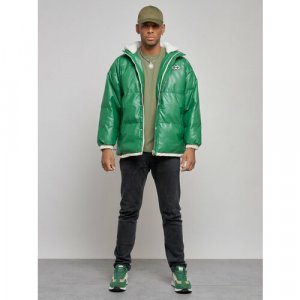 Кожаная куртка , размер 54, зеленый MTFORCE. Цвет: зеленый