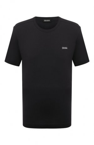 Хлопковая футболка Ermenegildo Zegna. Цвет: синий