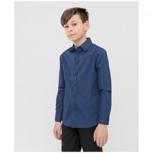 Школьная рубашка , размер 128, серый Button Blue. Цвет: серый