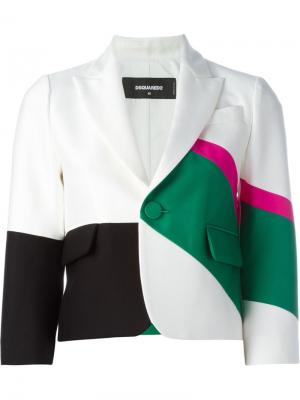 Укороченный пиджак Dsquared2. Цвет: белый