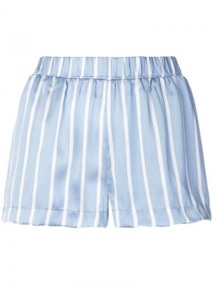 Полосатые пижамные шорты Asceno. Цвет: синий