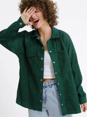 Рубашка женская HFSL3914 зеленая one size Happyfox. Цвет: зеленый