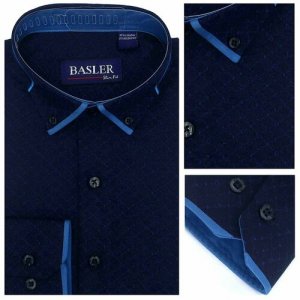 Рубашка , размер 2XL, синий Basler. Цвет: синий/голубой-синий