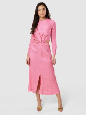 Жаккардовое платье, розовое Closet London