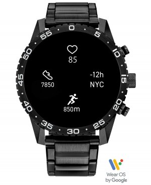 Смарт-часы унисекс CZ Smart Wear OS, черный браслет из нержавеющей стали, 45 мм , серый Citizen