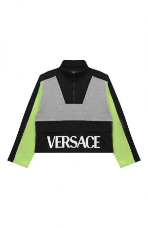 Хлопковая толстовка Versace. Цвет: разноцветный