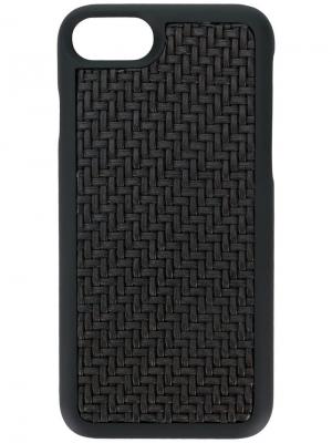 Чехол для iPhone 7 с плетеным дизайном Ermenegildo Zegna. Цвет: черный