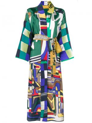 Пальто-кимоно в стиле пэчворк с рисунками Rianna + Nina. Цвет: многоцветный