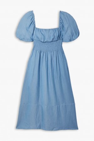 Платье миди из твила со сборками и сборками, светло-синий Jason Wu