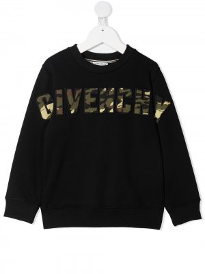 Толстовка с вышитым логотипом Givenchy Kids. Цвет: черный