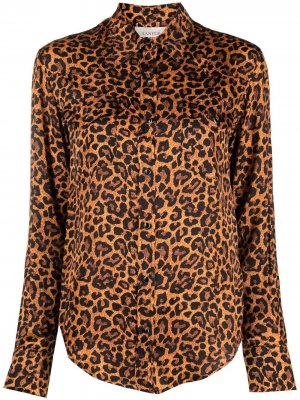 Рубашка с леопардовым принтом Laneus. Цвет: оранжевый
