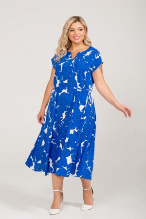 Платье Марита. Цвет: принт с синим