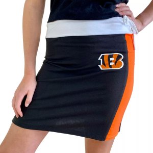 Женская жареная одежда, черная короткая юбка из экологически чистого материала Cincinnati Bengals Unbranded