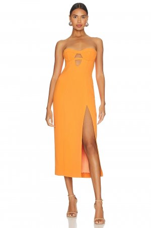 Платье миди Brisa, цвет Orange Fizz Bardot