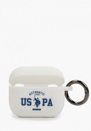 Чехол для наушников U.S. Polo Assn. Airpods 3, Silicone with ring Authentic White. Цвет: белый