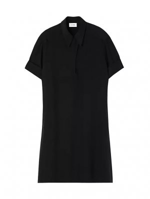 Платье-поло из крепового шелка , черный St. John