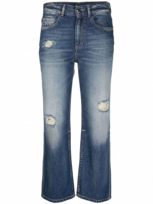 Укороченные джинсы с прорезями PINKO. Цвет: синий