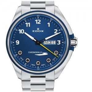Наручные часы Chronorally-S 84301 3BUM BUBG Edox. Цвет: синий