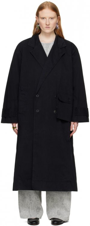 Черное пальто с уведомлением Henrik Vibskov