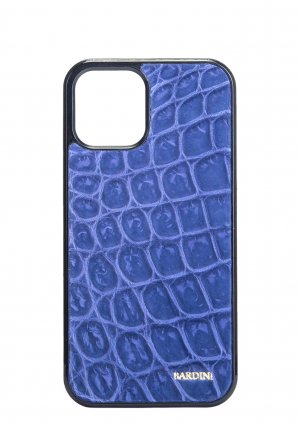 Чехол для iPhone 12 Pro из кожи крокодила BARDINI. Цвет: фиолетовый