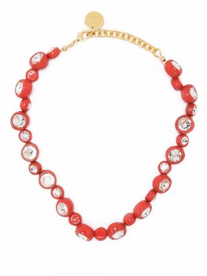 Crystal-embellished beaded necklace Marni. Цвет: красный
