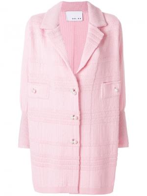 Текстурное вязаное пальто 20:52. Цвет: розовый и фиолетовый