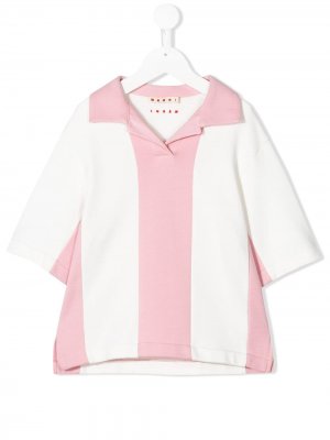 Рубашка-поло в полоску Marni Kids. Цвет: розовый