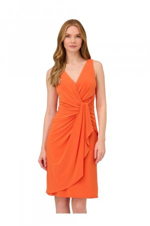 Короткое драпированное платье из джерси , оранжевый Adrianna Papell