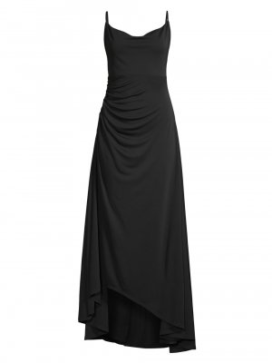 Платье макси с драпировкой City Garden High-Low , черный Donna Karan New York
