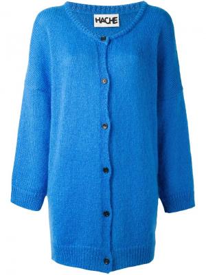 Трикотажное пальто с застежкой на пуговицы Hache. Цвет: синий